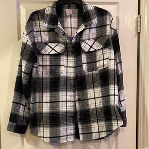 No Boundaries Black and White Checkered Shirt